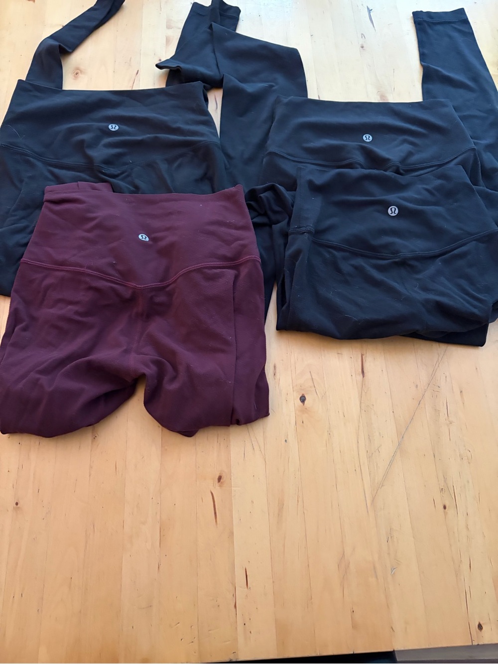 Lululemon High-Rise Leggings Bundle - Black & Burgundy
